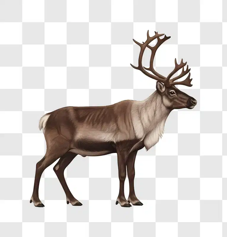 majestic reindeer with large antlers standing