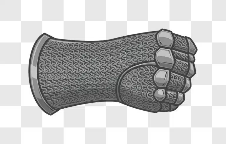 medieval armored fist clenched with chainmail