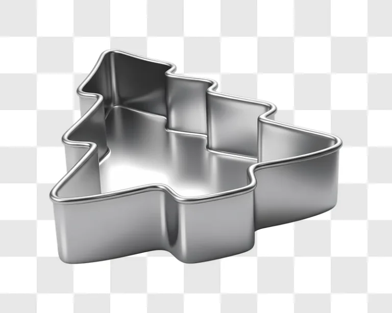 metal christmas tree cookie cutter on surface