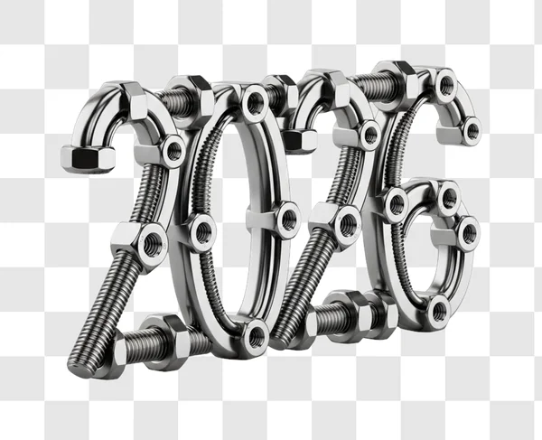 metal bolts and nuts closeup