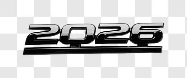 metallic 2026 year emblem badge