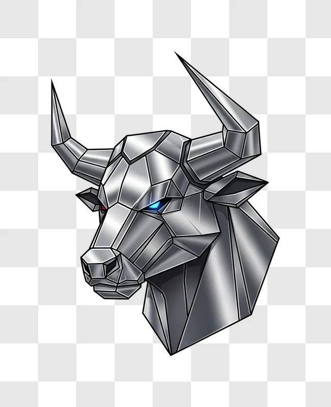 metallic geometric bull head