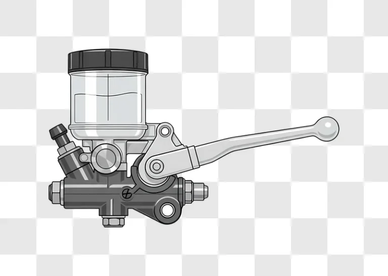motorcycle brake master cylinder with lever illustration