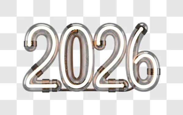 neon light numbers twenty twenty six