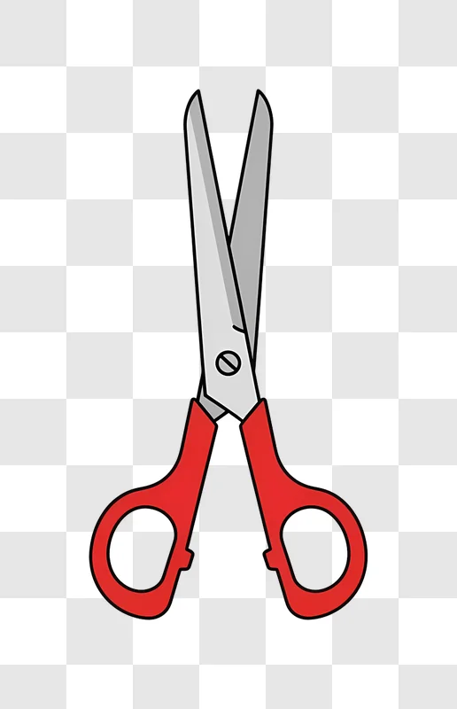 open red handled scissors against dark background