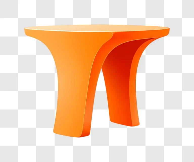 orange modern sculpture on orange background