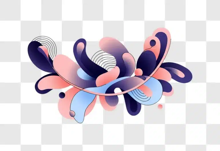 organic abstract swirls with pink and blue gradients