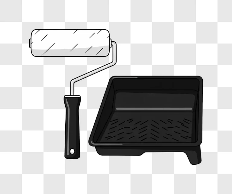 paint roller and tray illustration