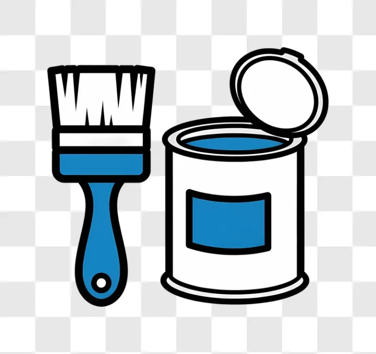 paintbrush and open paint can