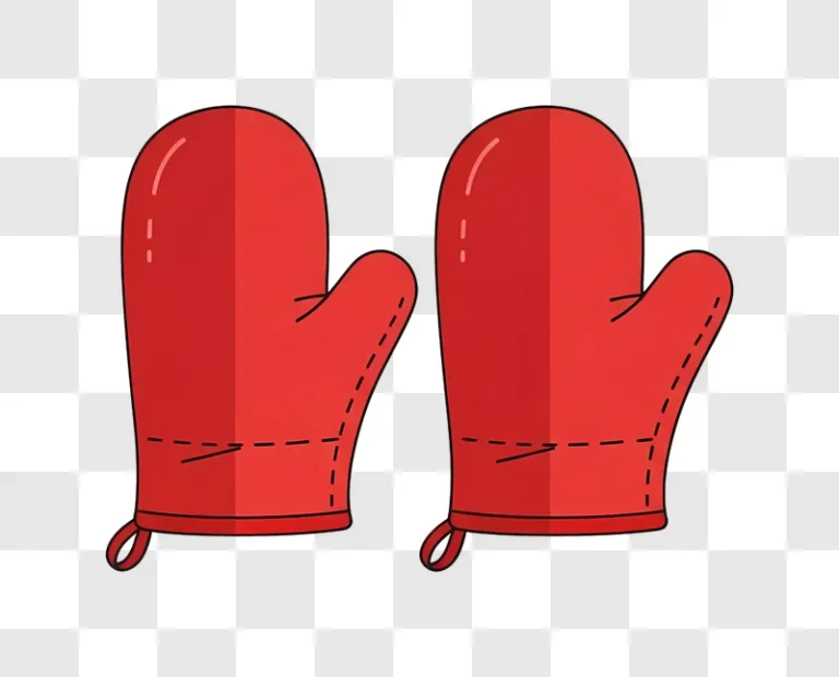 pair of red oven mitts