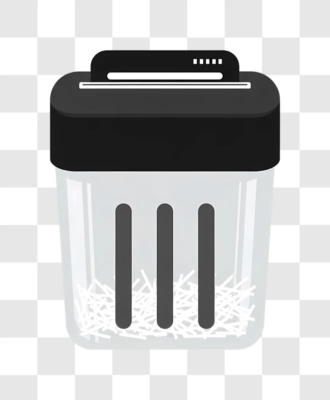paper shredder with shredded documents inside