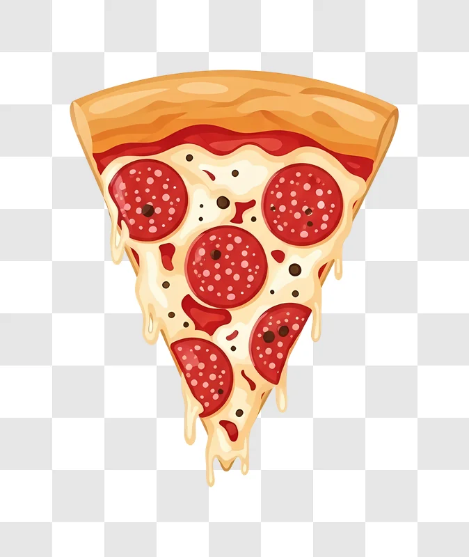 pepperoni pizza slice with melting cheese