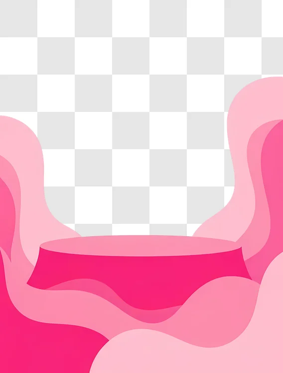 pink abstract podium with soft waves background