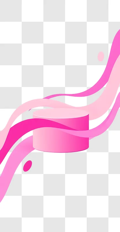pink gradient stage with wavy ribbons