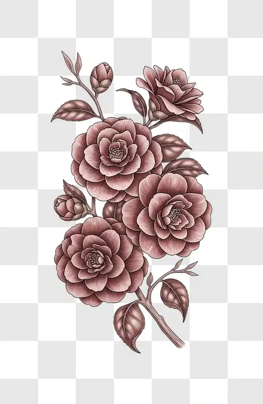 pink roses floral illustration