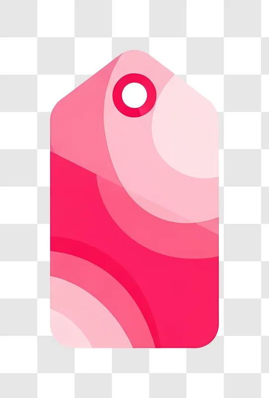 pink tag with red circle graphic design