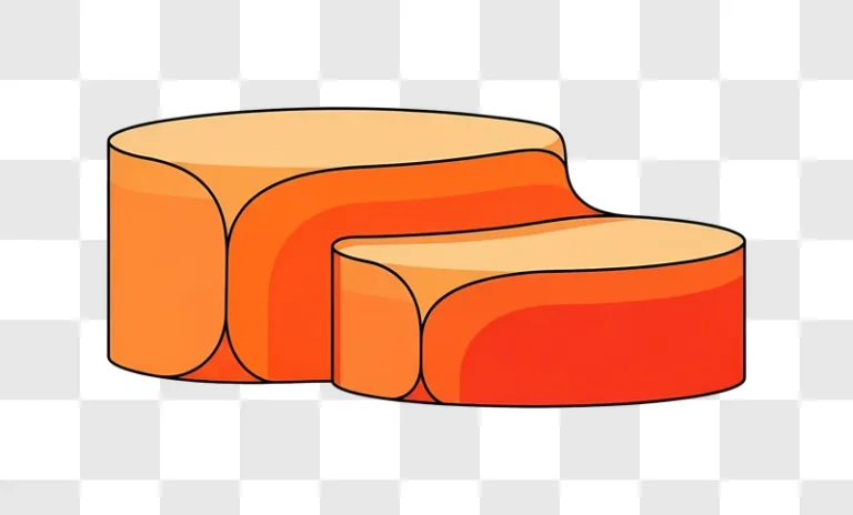 podium with orange accents