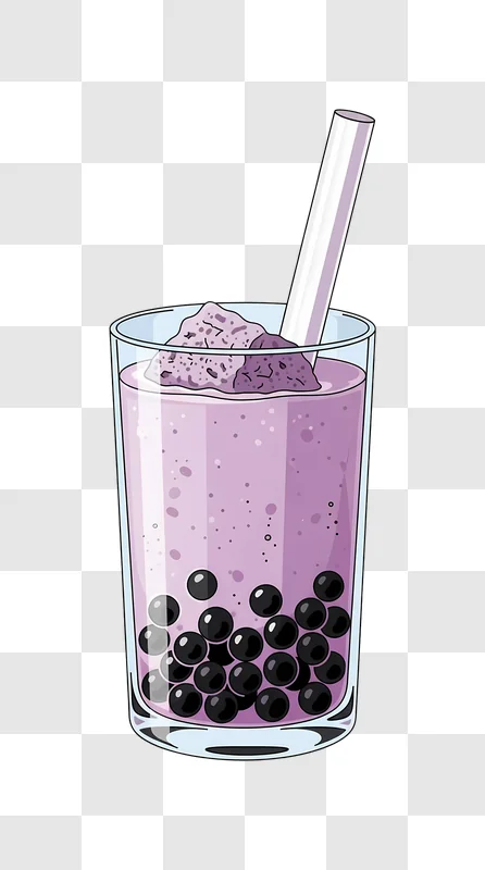 purple bubble tea with tapioca pearls