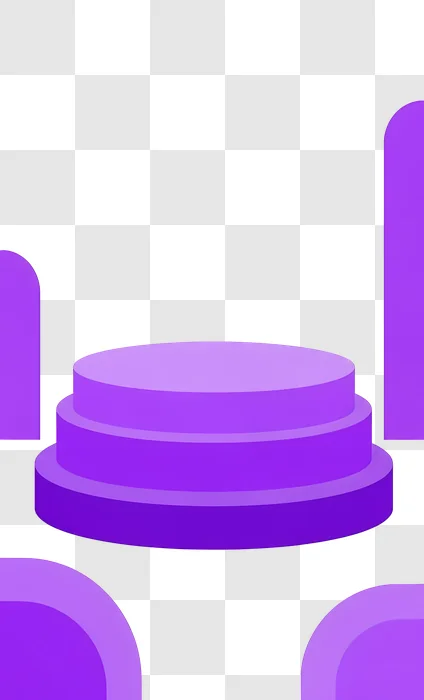 purple podium stage with curved background element