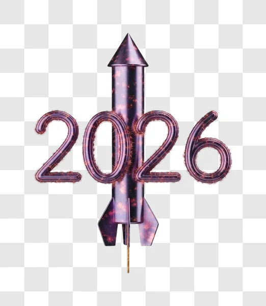 purple rocket shaped party decoration