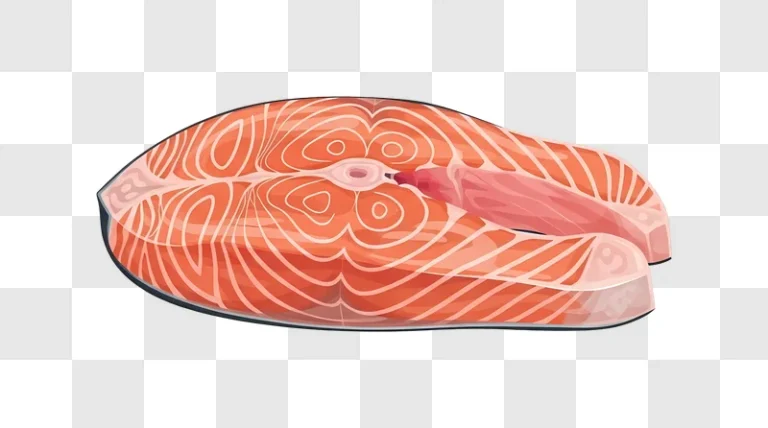 raw salmon steak illustration on white