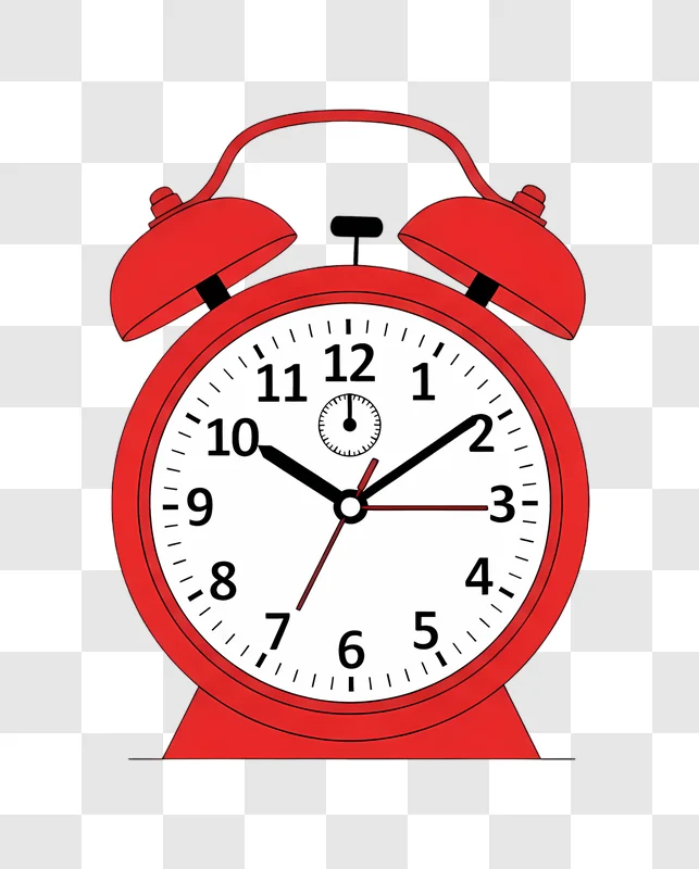 red alarm clock illustration