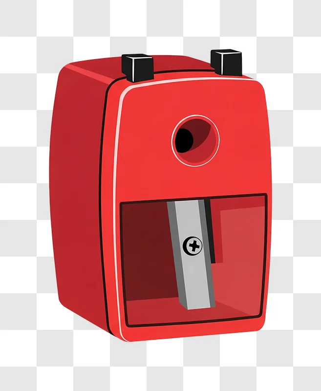 red electric pencil sharpener cartoon style