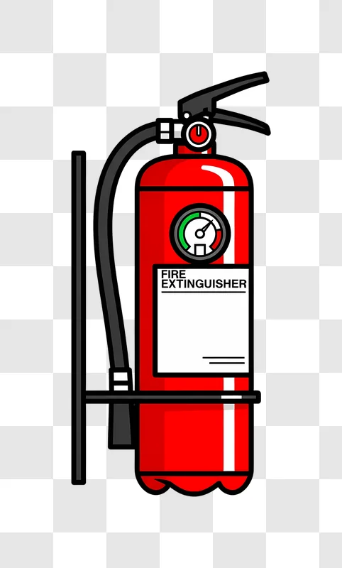 red fire extinguisher vector graphic