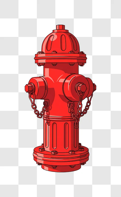 red fire hydrant cartoon illustration