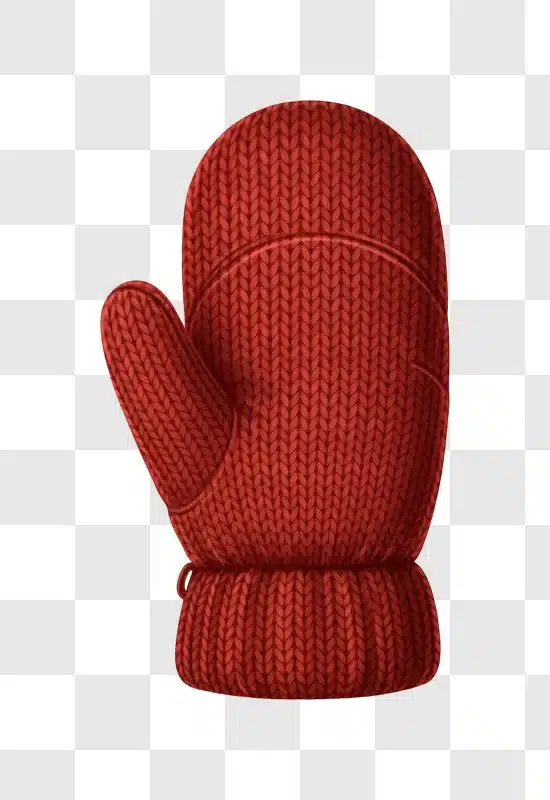 red knitted mitten isolated on colorful background