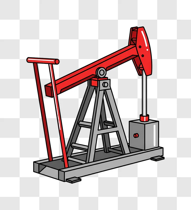 red oil pumpjack drawing