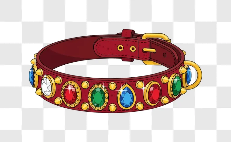 red pet collar studded with jewels
