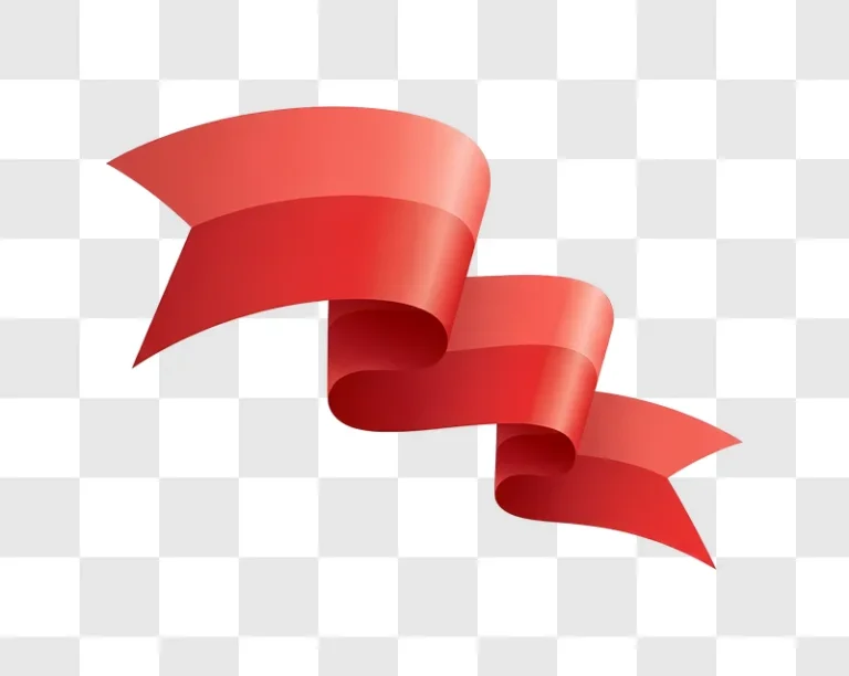 red ribbon flowing across red background