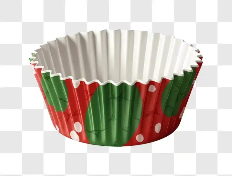 red and green festive cupcake liner
