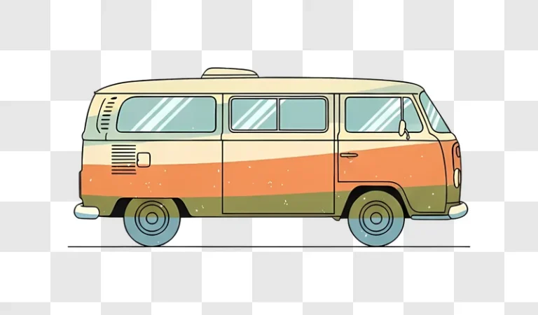 retro camper van colorful stripes