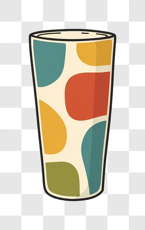 retro patterned tumbler with bold colors