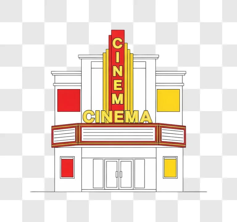 retro style cinema marquee front view