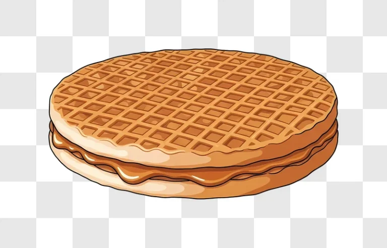 round waffle with peanut butter filling