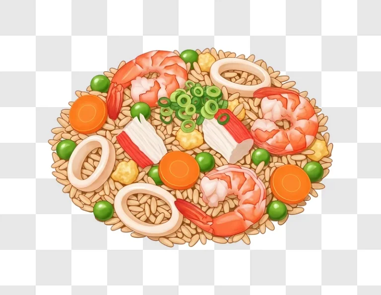 seafood fried rice with shrimp and calamari