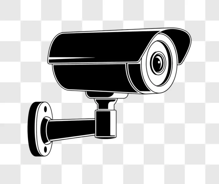 security camera mounted on wall