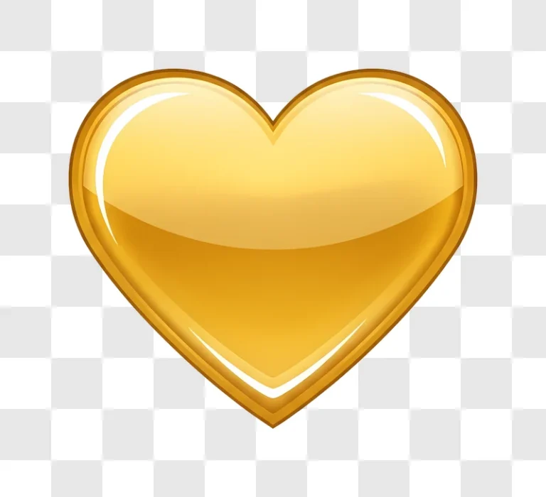 shiny golden heart graphic with highlights
