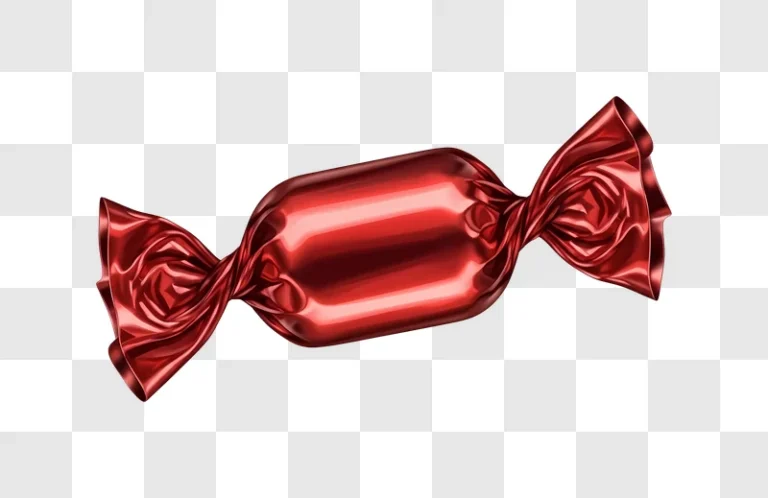 shiny red candy wrapped in foil