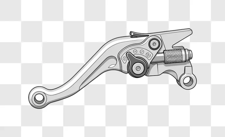 silver adjustable motorcycle brake lever illustration