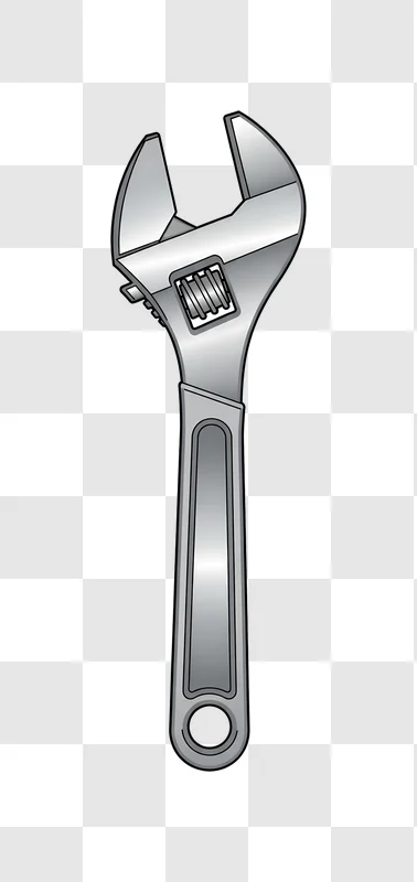 silver adjustable wrench tool on dark background