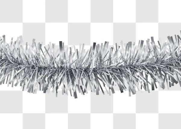 silver tinsel fringe decoration with sparkles