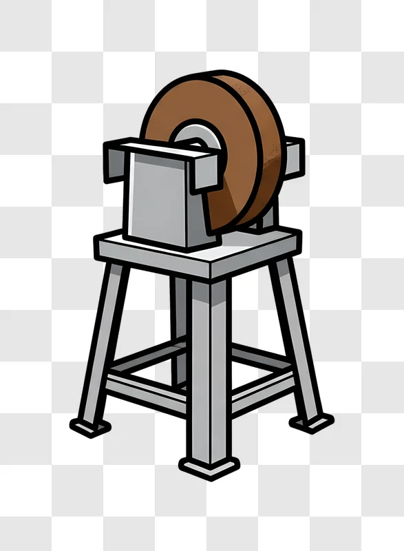 simple cartoon grinding wheel on stand