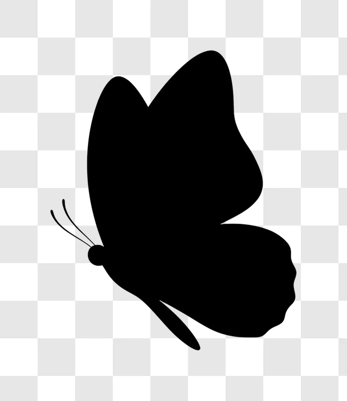 simple outline butterfly silhouette flying