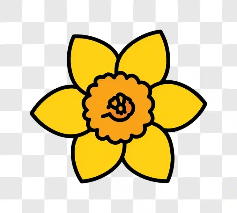 simple yellow daffodil flower icon on black