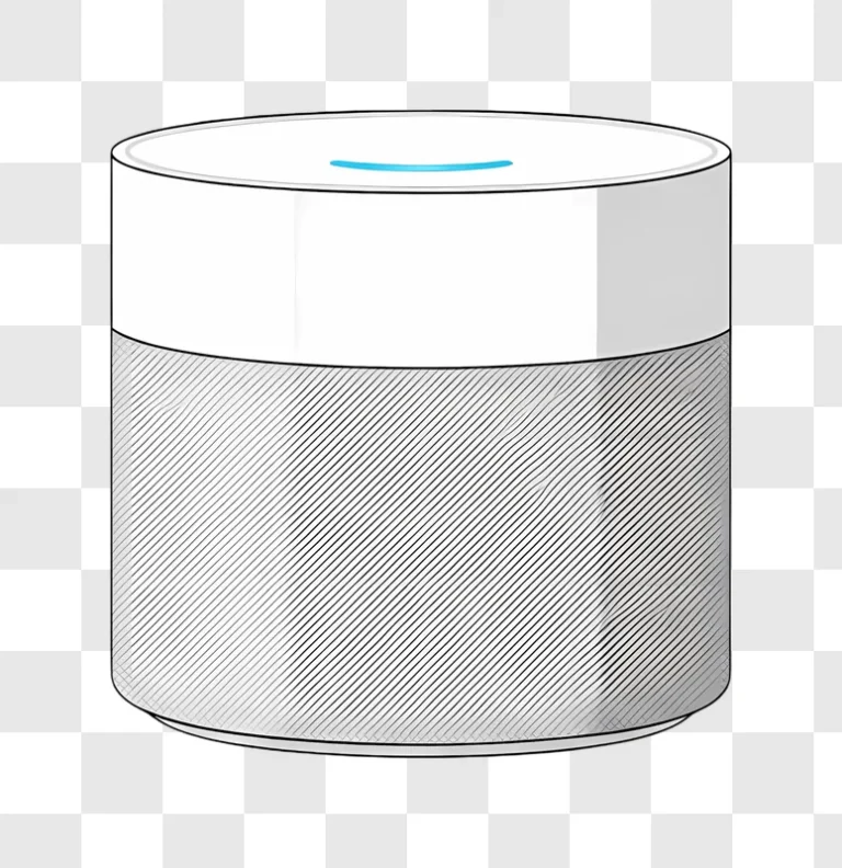 smart speaker with blue light indicator