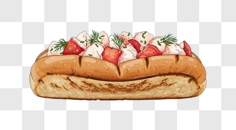 soft bread with fennel leaves and strawberries